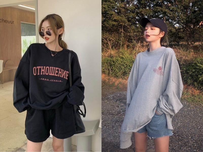 Quần short cũng là item phù hợp với áo sweater (Nguồn: shopee.vn)