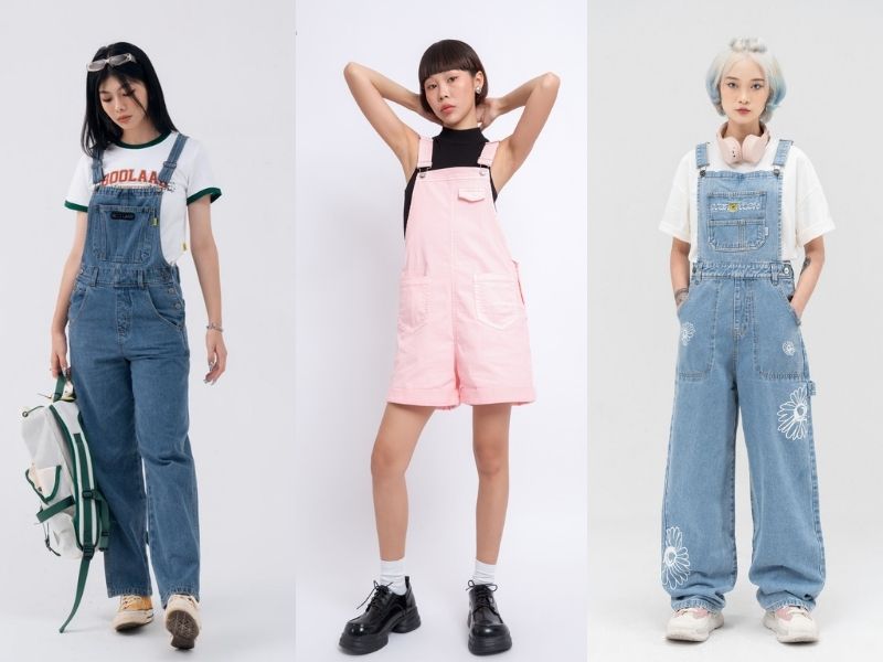 Yếm quần ngắn dài đều có thể xây dựng vẻ ngoài cá tính cho bạn (Nguồn: J-P Fashion/Boo)