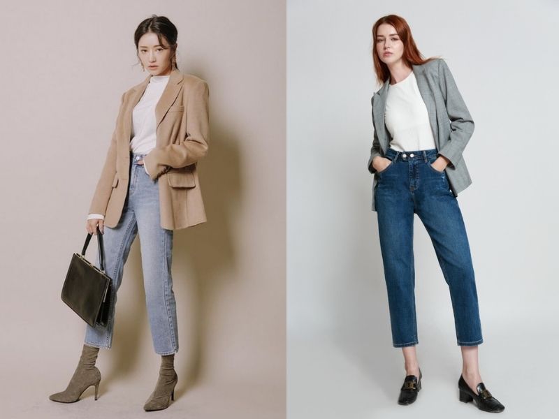 Quần ống đứng và áo blazer gây ấn tượng mạnh mẽ (Nguồn: Chancos/ J-P Fashion)