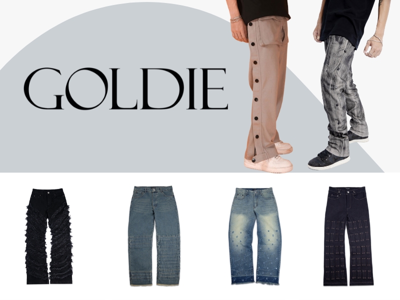 Những mẫu quần kaki ấn tượng được thiết kế bởi Goldie (Nguồn: Shopee Blog)