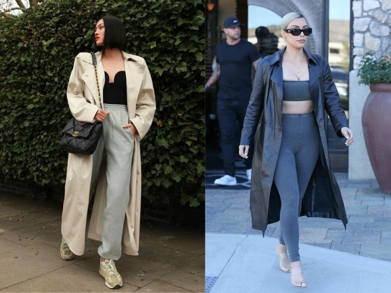 Gợi cảm trong sự e ấp với set đồ áo măng tô và áo tube (Nguồn: Who What Wear/ Celebs First)