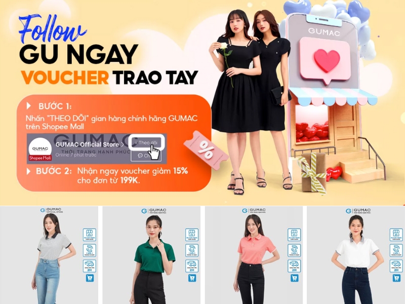 Áo polo GUMAC phù hợp với dân công sở (Nguồn: Shopee Blog)