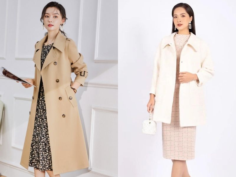 Áo khoác măng tô dáng dài vạt chéo cúc ngọc | My Way Fashion || Thời trang  thiết kế cao cấp