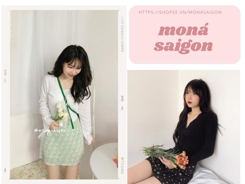 Áo cardigan của Moná mang đậm phong cách nữ tính (Nguồn: Shopee Blog)