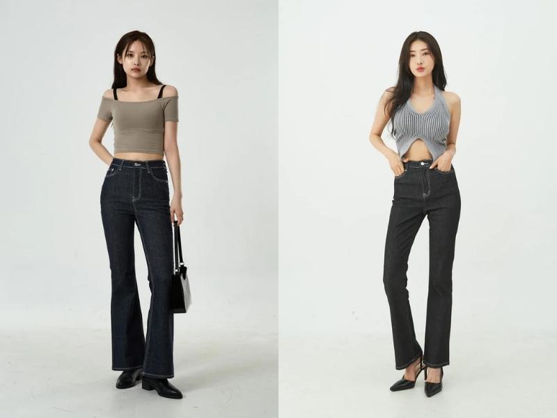 Quần jeans đen phối với áo màu gì? Quần jeans đen có thể phối với áo màu trung tính (Nguồn: lewkin.com)