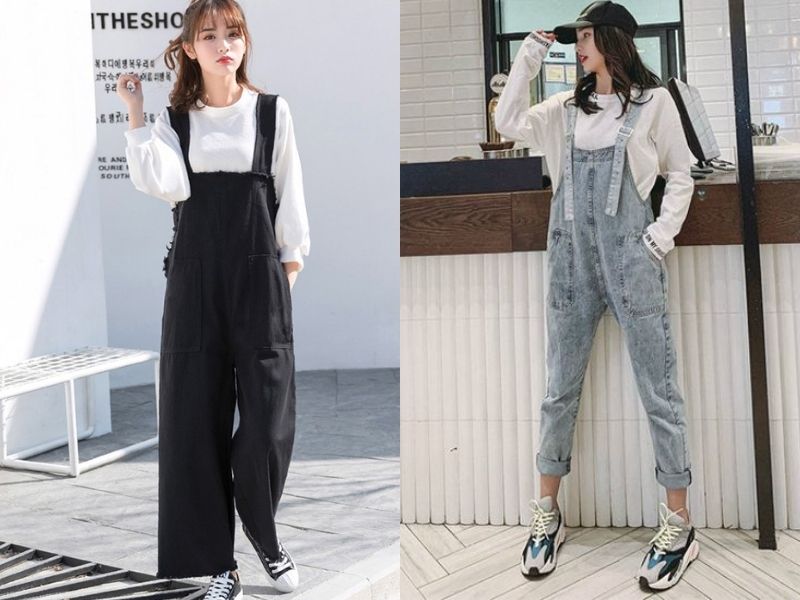 Mặc áo sweater và yếm giúp bạn biến hóa theo nhiều phong cách khác nhau (Nguồn: Bum Shop/ Sakurafashion.vn)