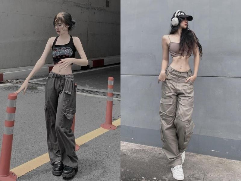 Áo hai dây sẽ giúp outfit nữ cá tính của bạn trông vừa cool ngầu vừa gợi cảm (Nguồn: hannia và nadie/pinterest.com)