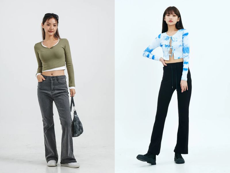 Áo croptop tay dài giúp che bắp tay to (Nguồn: lewkin.com)