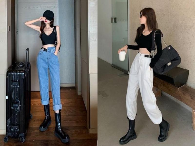 Quần jeans là item thích hợp để phối set đồ năng động (Nguồn: Janelle và Witch J/pinterest.com)