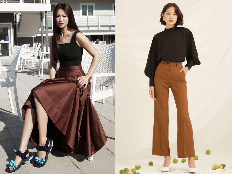 Trang phục phối nâu - đen giúp tạo nên sự sang trọng, quyền lực (Nguồn: Gumac - Harper’s Bazaar Vietnam)