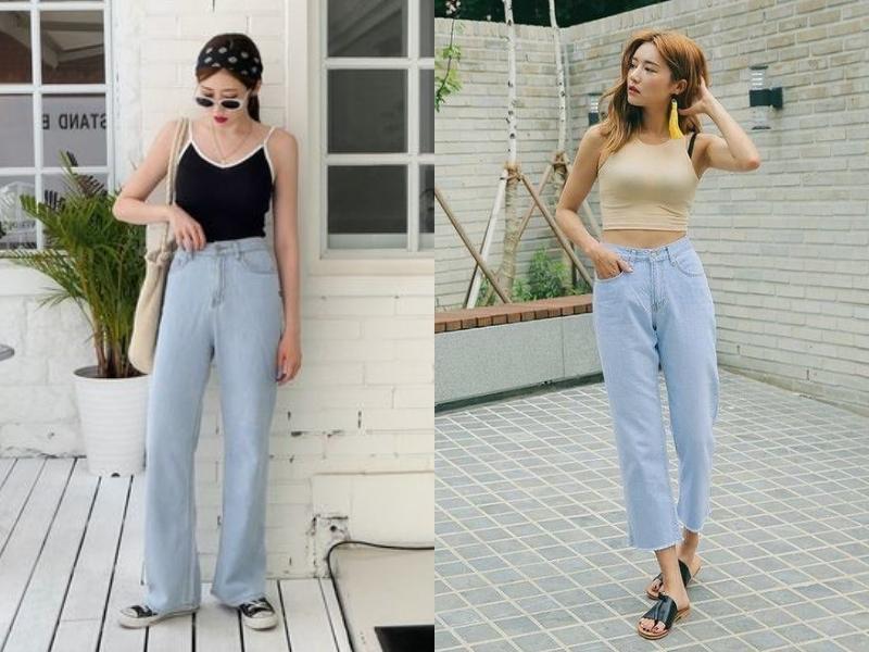 Quần jeans cạp cao là item không thể thiếu của các bạn nữ sở hữu chiều cao khiêm tốn (Nguồn: Aki Warinda)