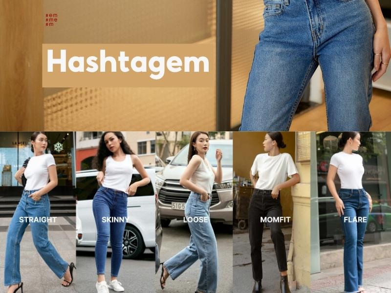 Các mẫu quần jeans tại Hashtagem (Nguồn: Shopee Blog)