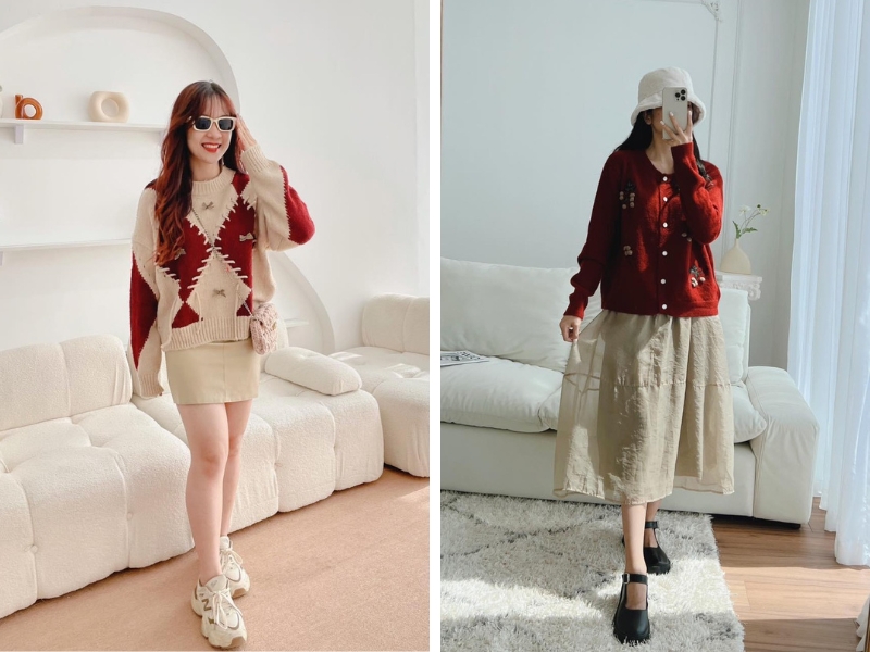 Đầm nhung nỉ màu mận- CHARLOTTE Dress