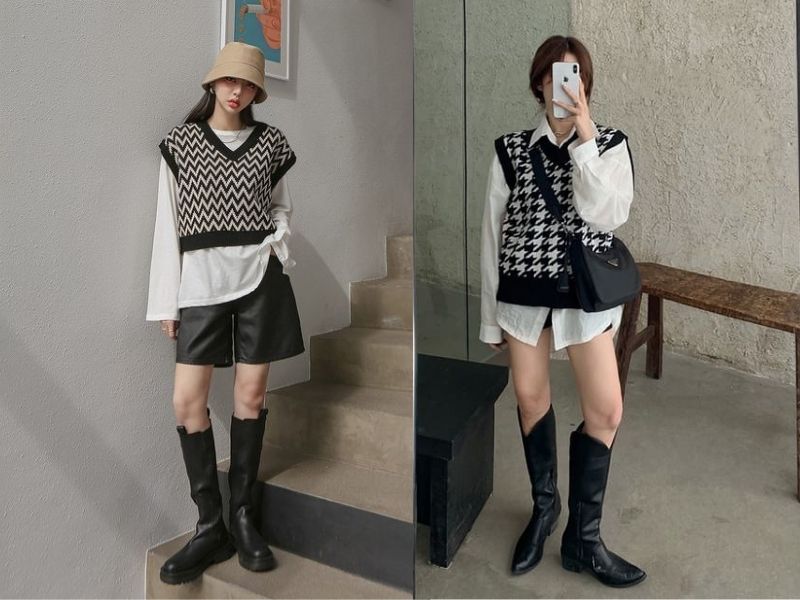 Phối đồ layer dễ thương, cá tính theo phong cách Hàn Quốc (Nguồn: Vincom/ VLP Fashion)