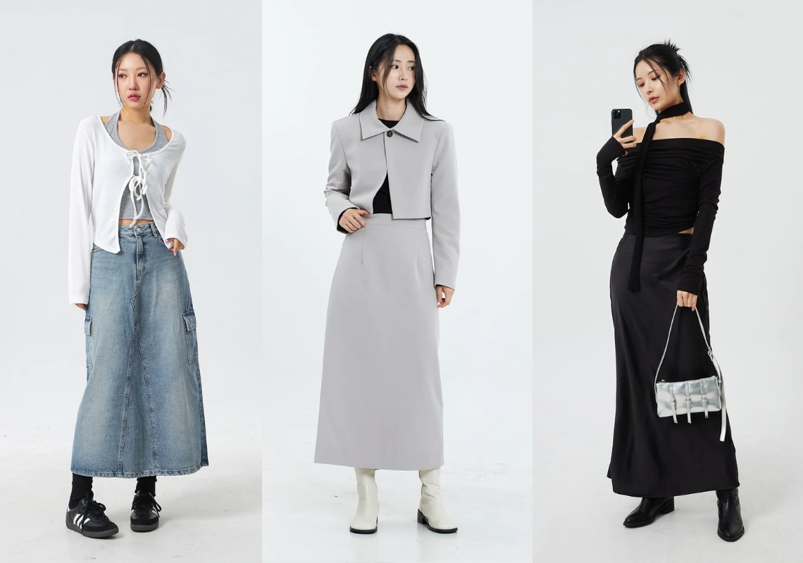 Chân váy dài mặc với áo gì Tổng hợp các cách phối đồ với chân váy dài  chuẩn fashionista