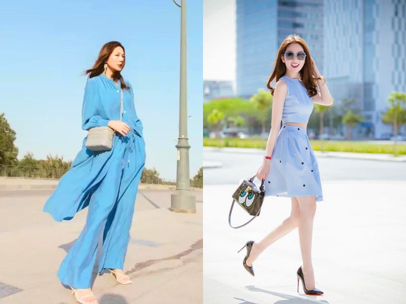 May bán Cho thuê váy múa xanh dương biển đảo - Trang phục Hoa Mai