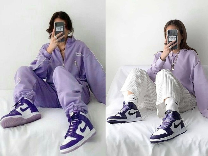 Sneaker tím giúp bạn có một trang phục phối đồ tím thống nhất, thời trang hơn (Nguồn: Looking-good)