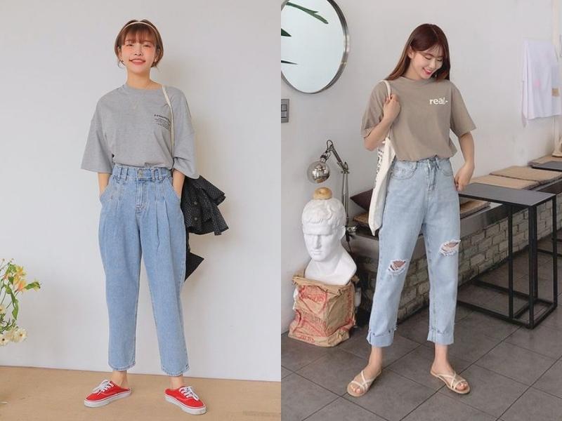 Quần baggy jeans nữ giúp bạn che đi khuyết điểm phần hông và chân (Nguồn: en.stylenanda.com)