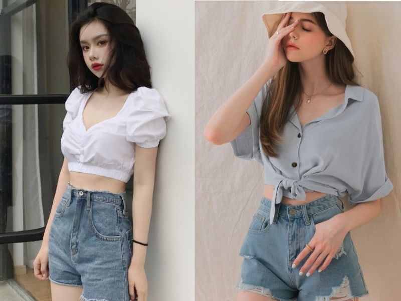 Áo crop top và quần short giúp bạn khoe chân thon, bụng gọn (Nguồn: cleanipedia.com)