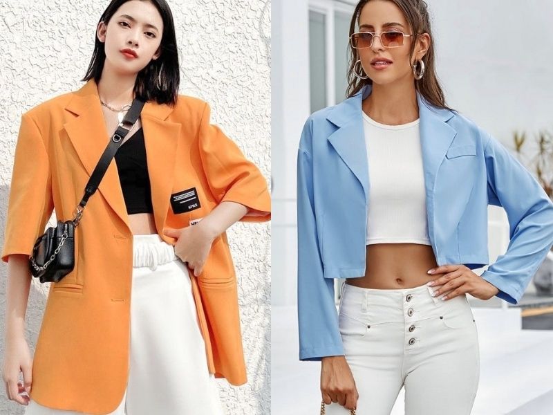 Phối đồ với áo blazer nữ và crop top là một cách gợi cảm hiện đại (Nguồn: Tạp chí đẹp)