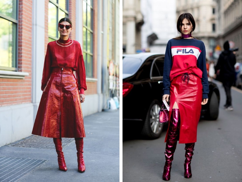 Giày đỏ phối đồ nữ là outfit dành riêng cho các cô gái nổi loạn (Nguồn: Pinterest Refinery29 / Pinterest lofficiel.vn)