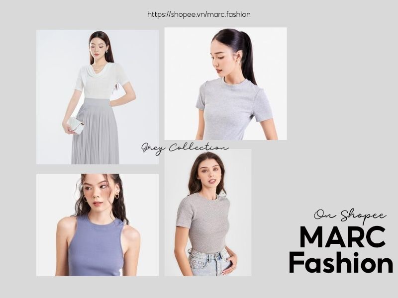 Bộ thuế luyện ăn mặc quần áo màu sắc xám trendy của Marc Fashion (Nguồn: Shopee Blog)