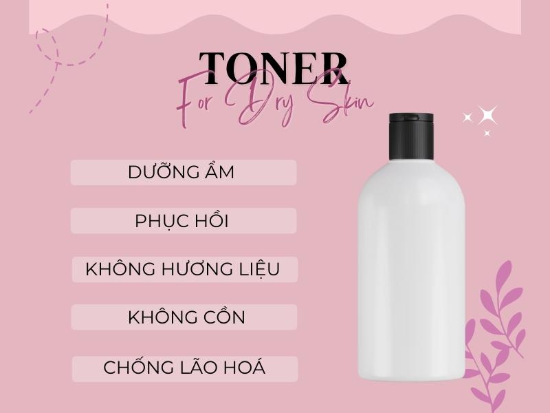 Toner giúp cấp ẩm và phục hồi làn da khô