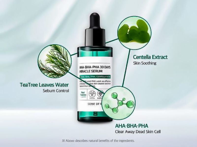 Lựa chọn các loại serum cho da mụn có thành phần lành tính (Nguồn: Some By Mi)