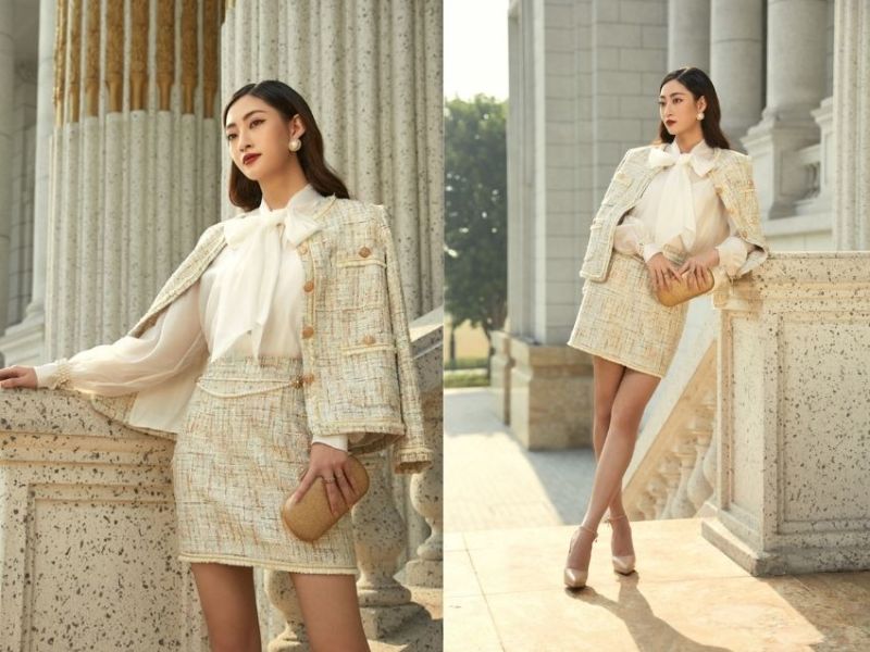 Áo dạ tweed đầy sang trọng và thanh lịch 