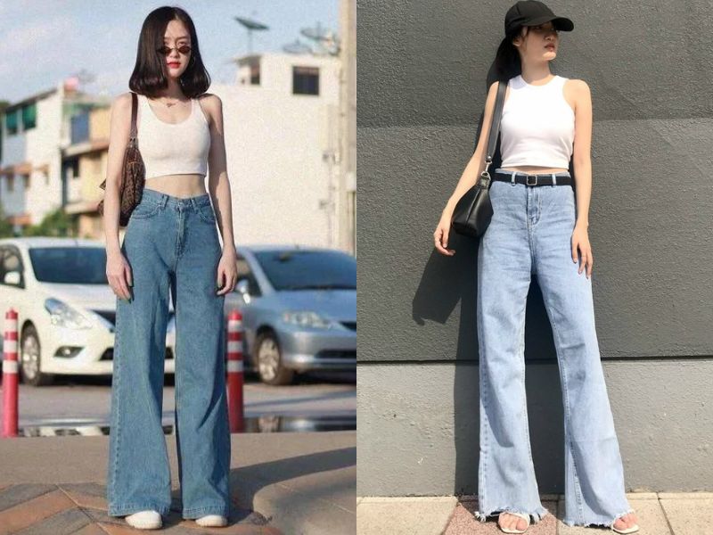 Phối đồ với quần jean ống suông và áo tank top giúp bạn vừa năng động vừa cá tính (Nguồn: Marc/Beecost)