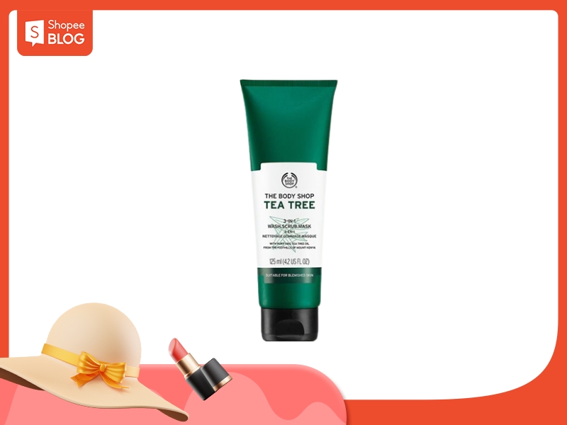 Tẩy tế bào chết The Body Shop Tea Tree có chiết xuất từ nhiều loại tinh dầu thiên nhiên 