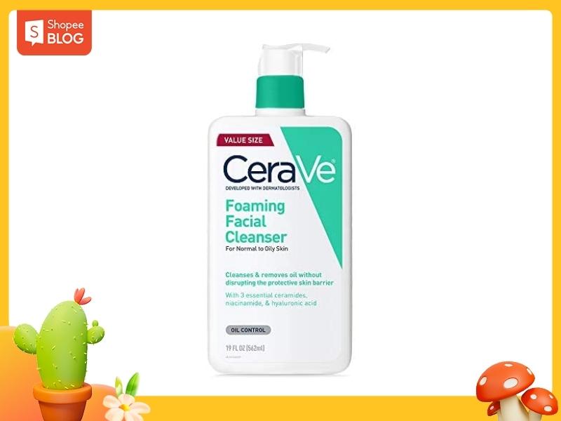 Sữa rửa mặt CeraVe Foaming Facial Cleanser là sản phẩm an toàn, lành tính, phù hợp với các bạn tổi teen (Nguồn: Shopee Blog)