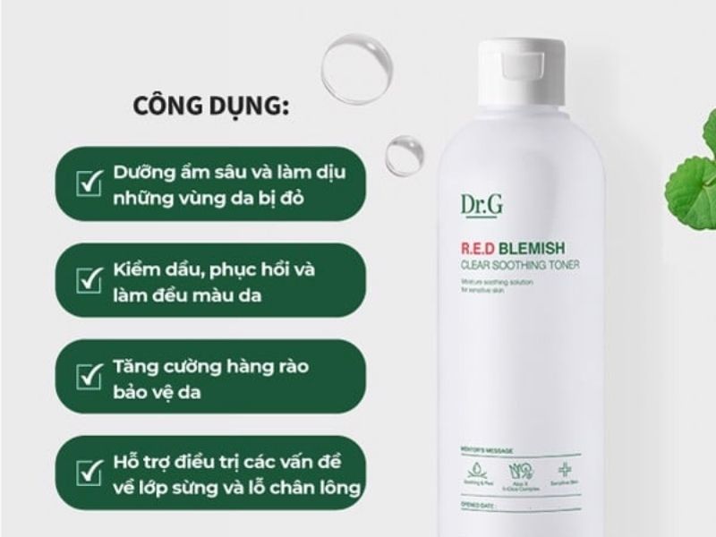 Công dụng cấp ẩm và kiềm dầu tuyệt vời của dòng toner Dr.G (Nguồn: Dr.G)