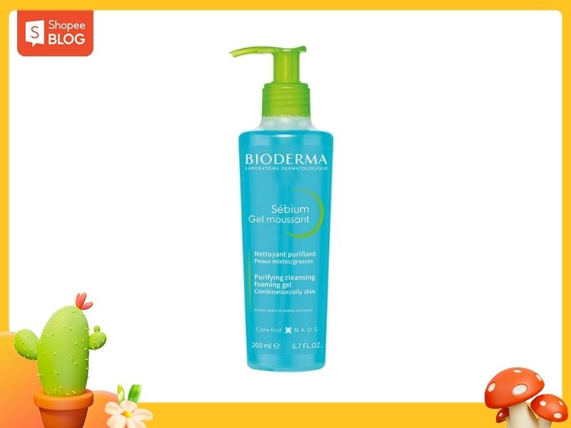 Bioderma Sébium Moussant là sữa rửa mặt dịu nhẹ cho da dầu mụn mà bạn nên cân nhắc thêm vào chu trình dưỡng da (Nguồn: Shopee Blog)