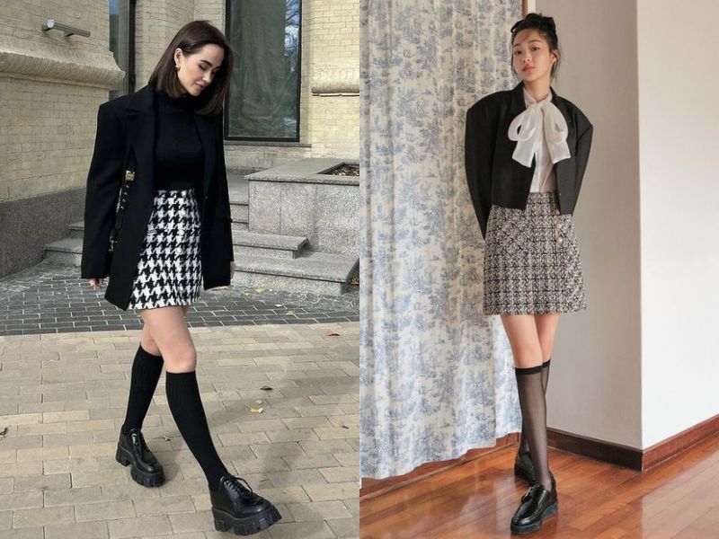 Chân Váy Dạ Tweed BIG SIZE Cạp Chéo Phối 3 Cúc Túi Giả Kiểu Váy Ngắn Chữ A  Thu Đông THUS90 | Shopee Việt Nam