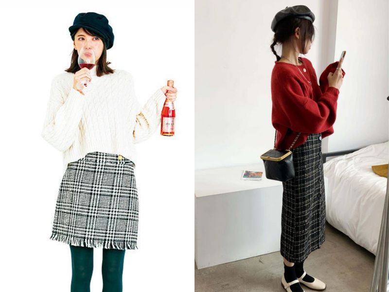 Vừa phong cách vừa giữ ấm cùng áo len (Nguồn: bloglovin, japan girl - Pinterest)