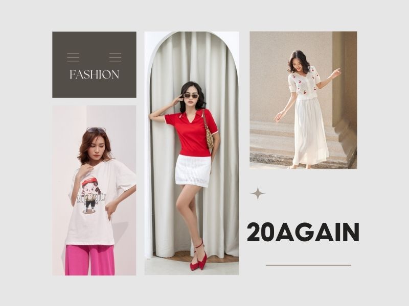 20AGAIN gây ấn tượng với nhiều mẫu mã đa dạng các phong cách khác nhau (Nguồn: shopee.vn)