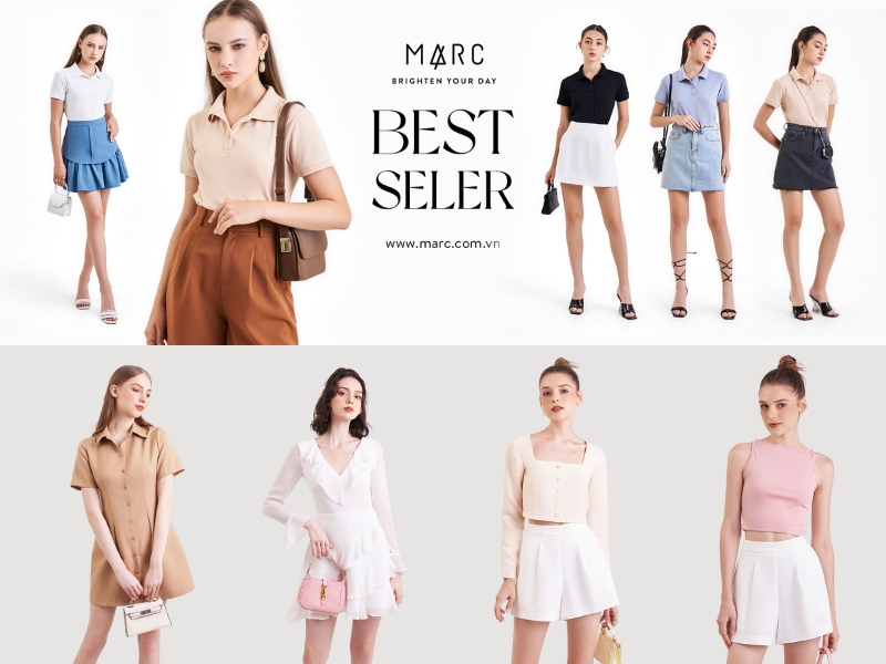 Các mẫu quần áo thời thượng tại Marc Fashion (Nguồn: Shopee Blog)