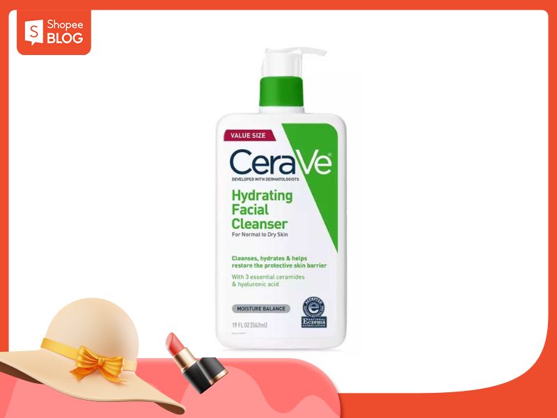 Sữa rửa mặt Cerave Hydrating Cleanser làm sạch dịu nhẹ, không gây khô căng da 