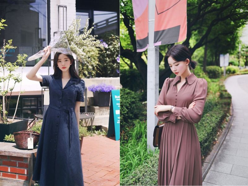 Chân váy nhung sọc caro phong cách vintage - sakurafashion.vn