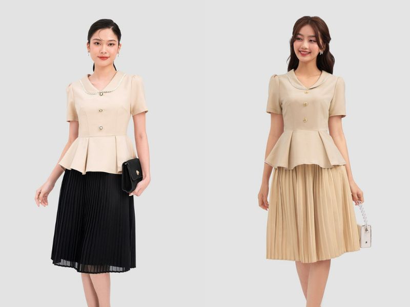 Áo peplum giúp các bạn nữ trông sang trọng và quý phái hơn (Nguồn: GUMAC)