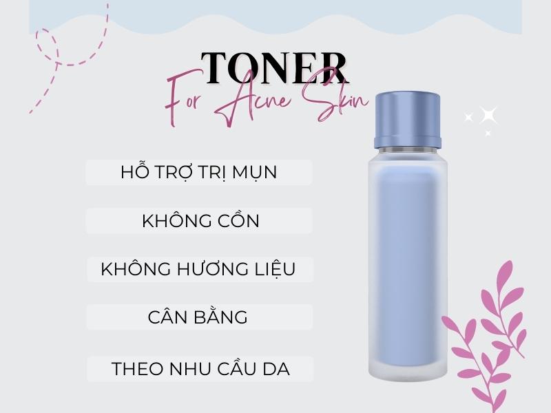 Toner hỗ trợ điều trị mụn và kiểm soát dầu cho da dầu mụn