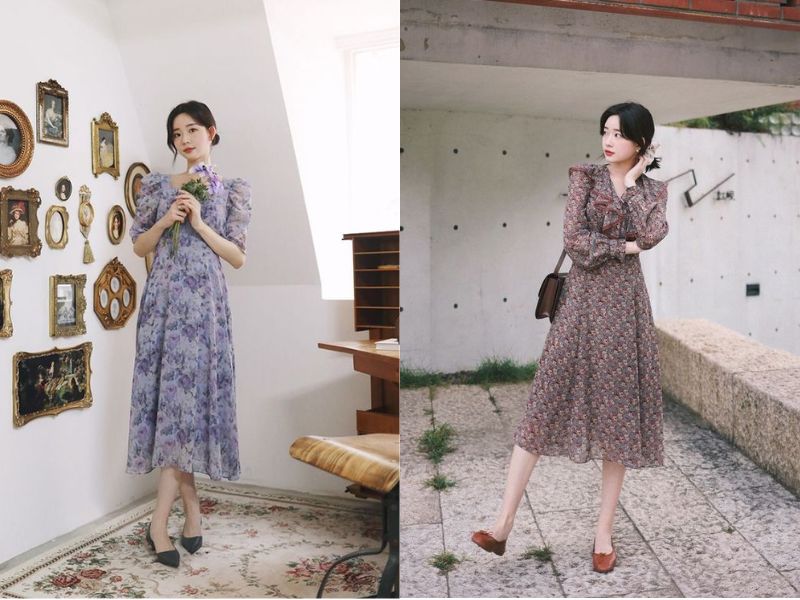 Phối đồ vintage váy tiểu thư cổ điển, thanh lịch (Nguồn: Cherish Wang - PRINCE)