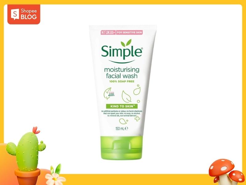 Simple Moisturising Facial Wash là sản phẩm  dành cho da khô rất đáng đầu tư (Nguồn: Shopee Blog)