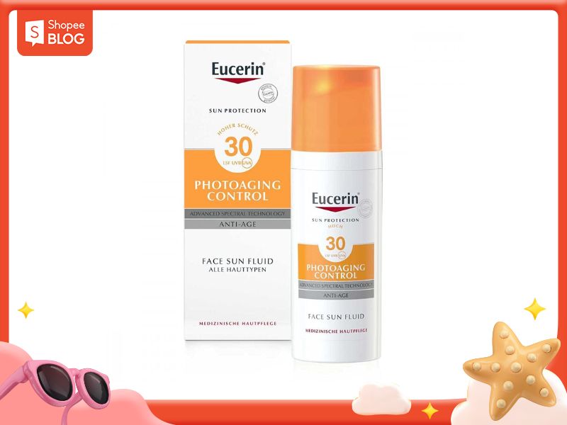 Kem chống nắng nóng Eucerin Sun Fluid Photoaging Control (Nguồn: Shopee Blog)