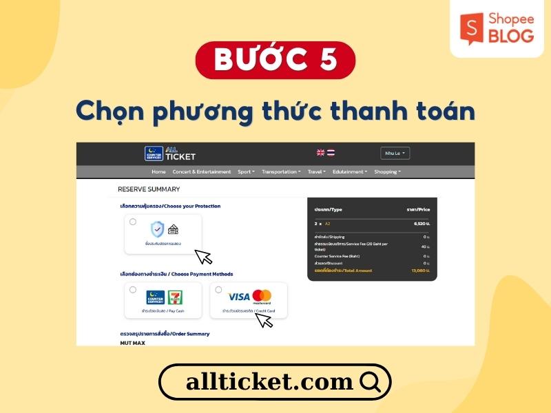 Chọn hình thức thanh toán