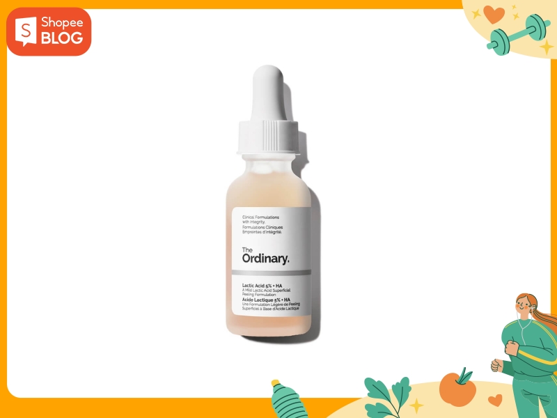 The Ordinary Lactic Acid 10% + HA là sản phẩm tẩy tế bào chết hỗ trợ cấp ẩm cho da 