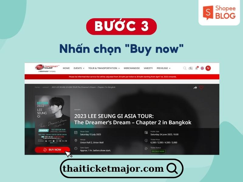 Chọn ngày và giờ của buổi concert