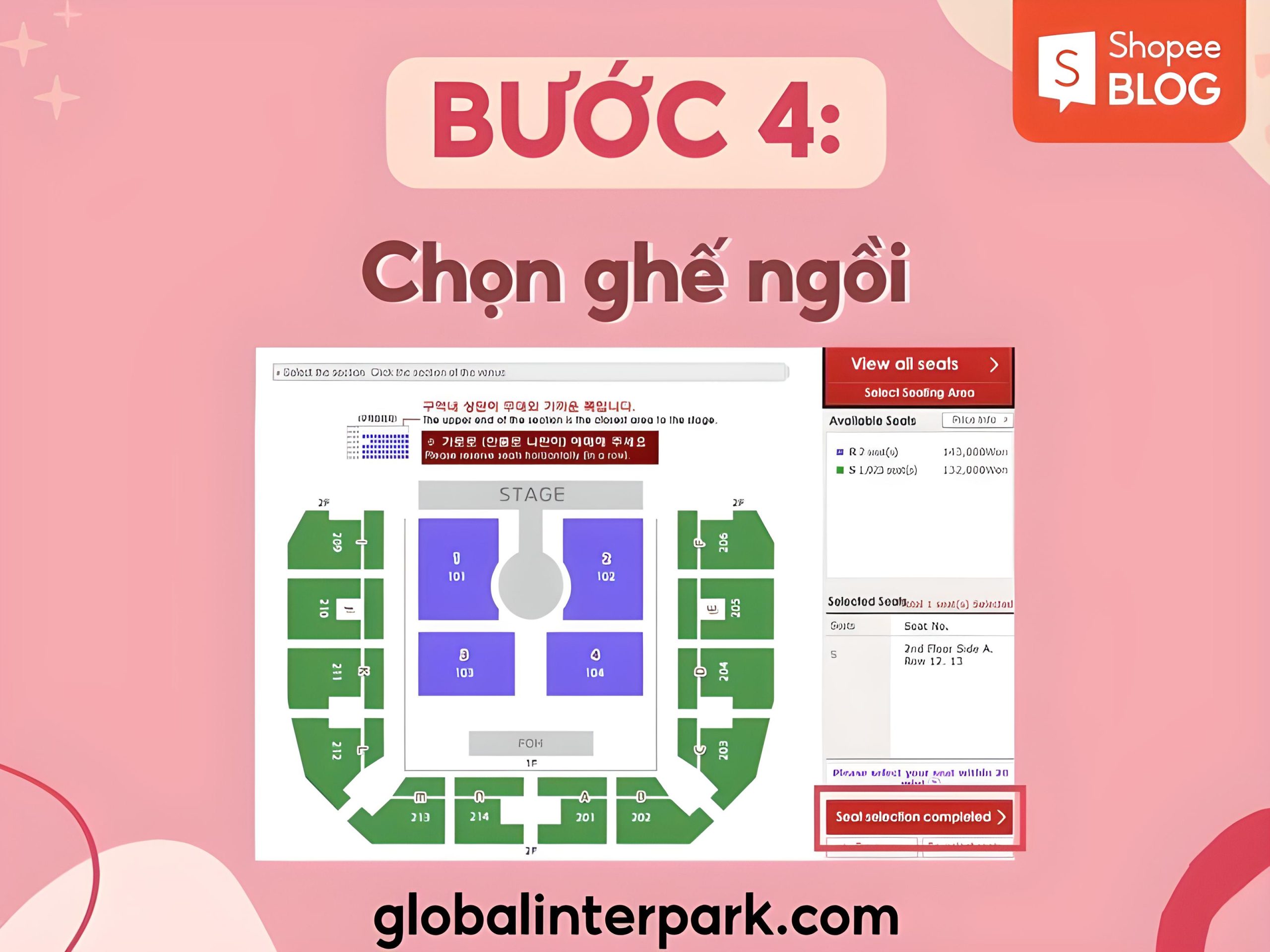 Chọn chỗ ngồi trong seatmap 