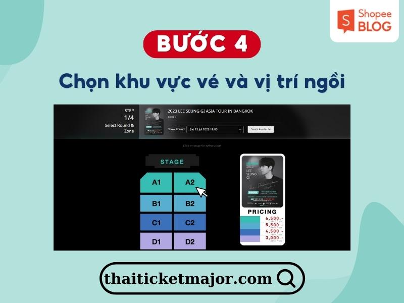 Chọn khu vực chỗ ngồi 